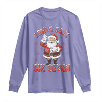 Funny Christmas Meme Gift Long Sleeve Shirt Santa Says Six Seven - Wonder Print Shop