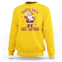 Funny Christmas Meme Gift Sweatshirt Santa Says Six Seven - Wonder Print Shop