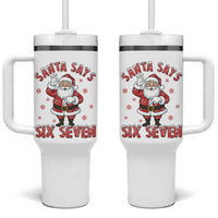 Funny Christmas Meme Gift Tumbler With Handle Santa Says Six Seven - Wonder Print Shop