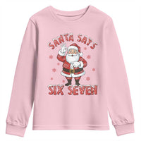 Funny Christmas Meme Gift Youth Sweatshirt Santa Says Six Seven - Wonder Print Shop