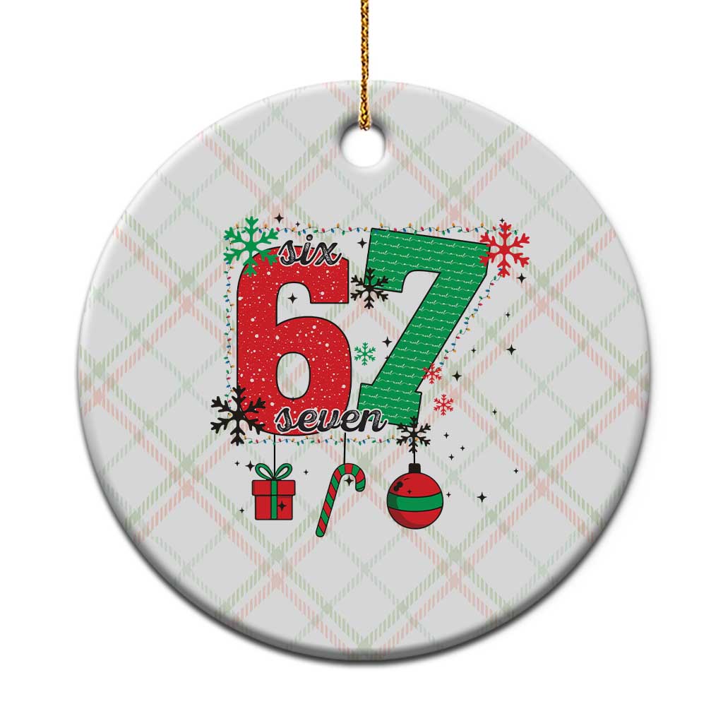 Funny Six Seven Meme Trendy TikTok Ceramic Ornament Christmas Gift - Wonder Print Shop