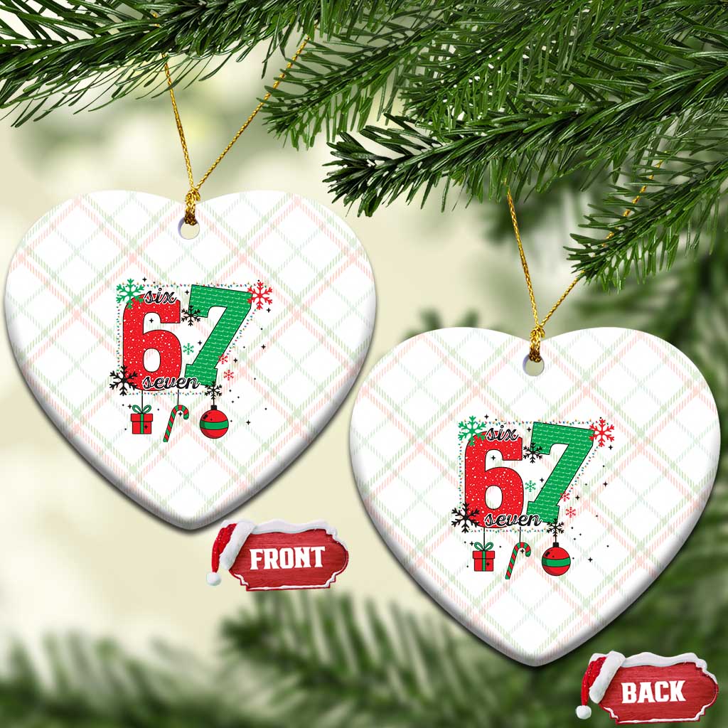 Funny Six Seven Meme Trendy TikTok Ceramic Ornament Christmas Gift - Wonder Print Shop
