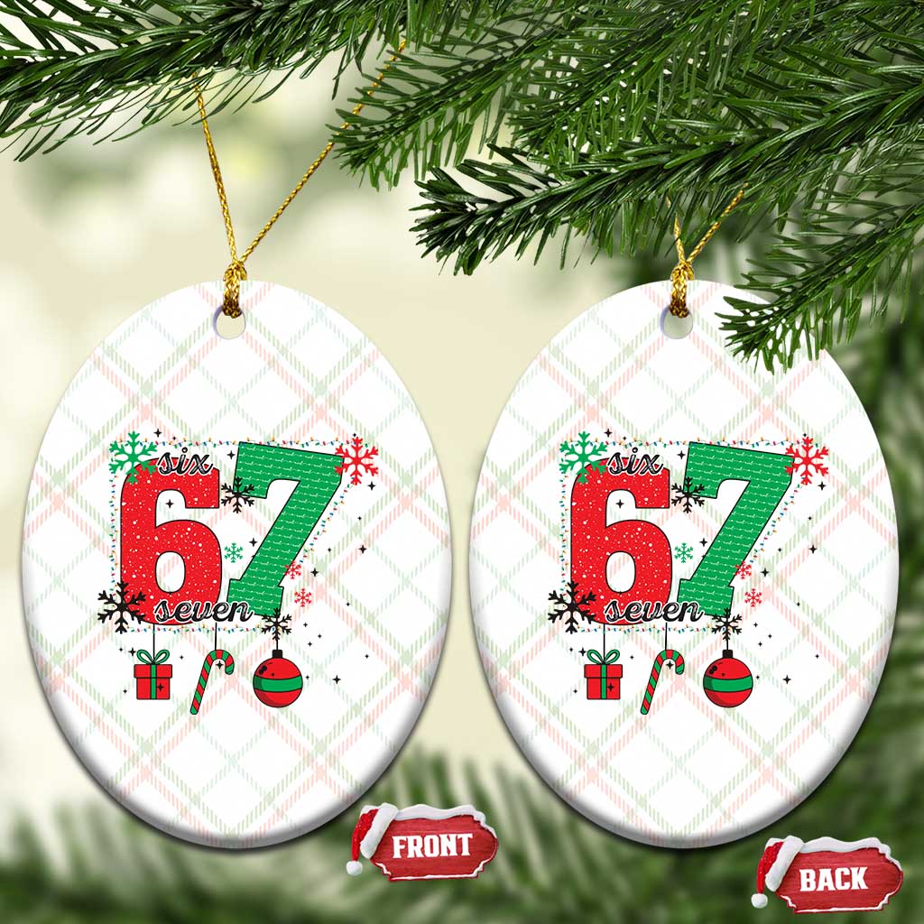 Funny Six Seven Meme Trendy TikTok Ceramic Ornament Christmas Gift - Wonder Print Shop