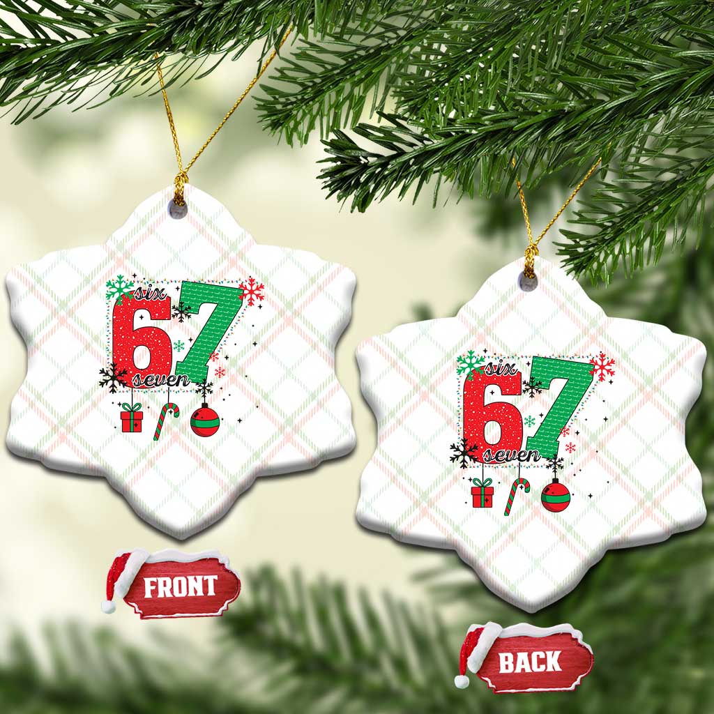 Funny Six Seven Meme Trendy TikTok Ceramic Ornament Christmas Gift - Wonder Print Shop