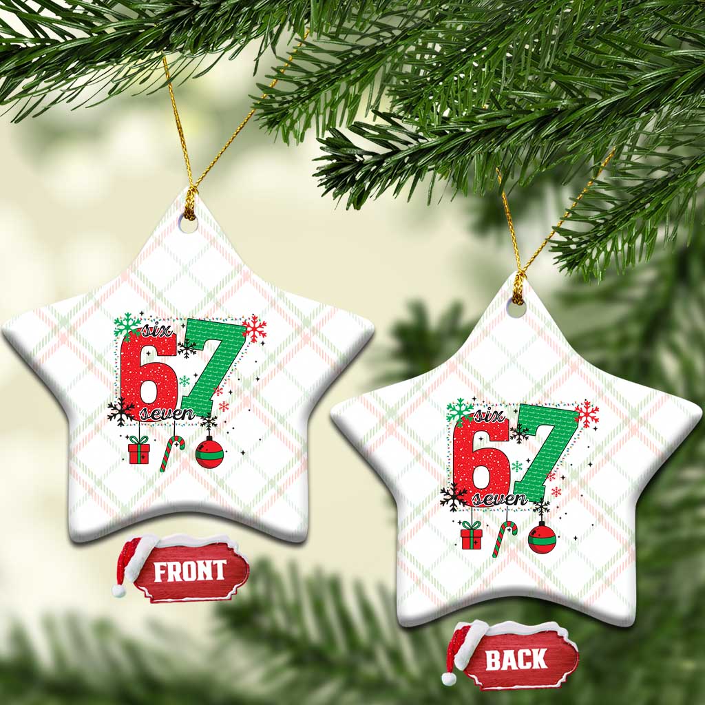 Funny Six Seven Meme Trendy TikTok Ceramic Ornament Christmas Gift - Wonder Print Shop