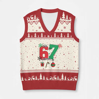 Funny Six Seven Meme Trendy TikTok V-Neck Knit Sweater Vest Xmas Gift - Wonder Print Shop