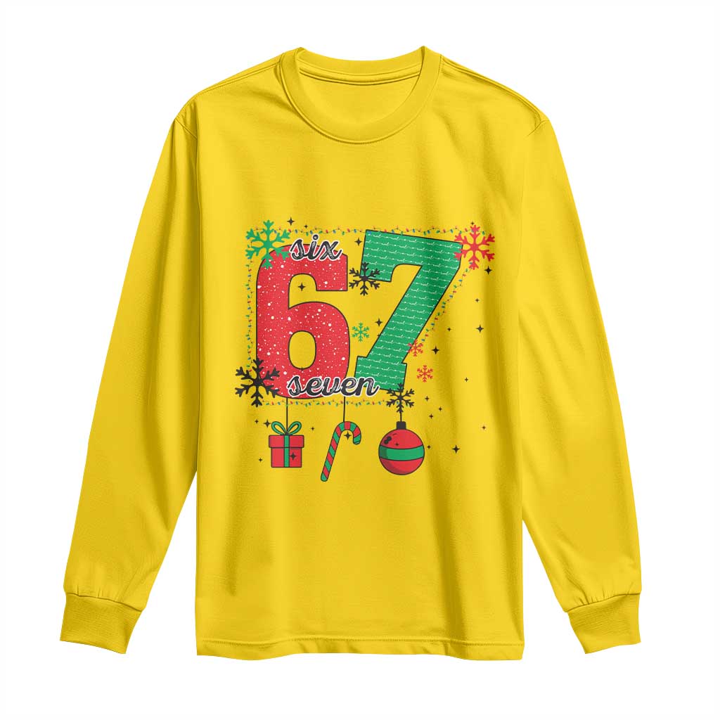 Funny Six Seven Meme Trendy TikTok Long Sleeve Shirt Christmas Gift - Wonder Print Shop