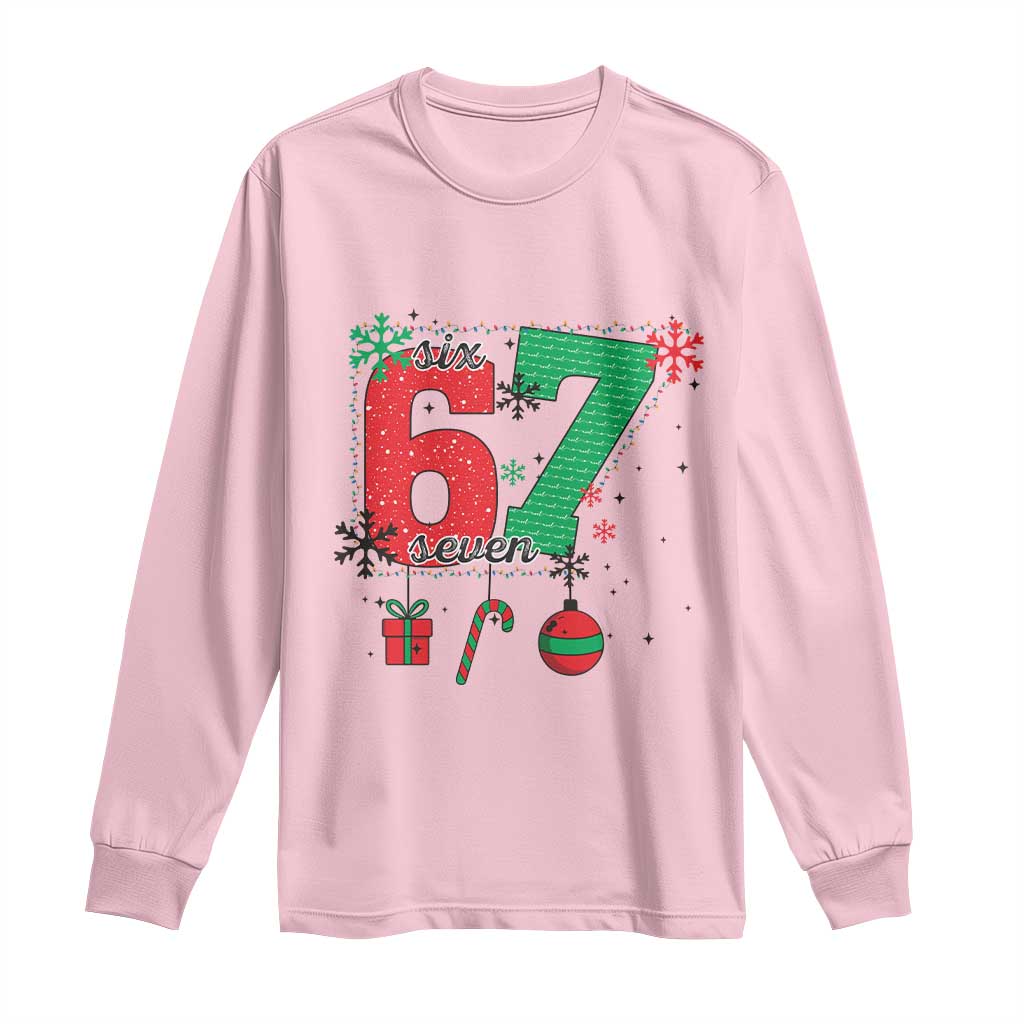 Funny Six Seven Meme Trendy TikTok Long Sleeve Shirt Christmas Gift - Wonder Print Shop