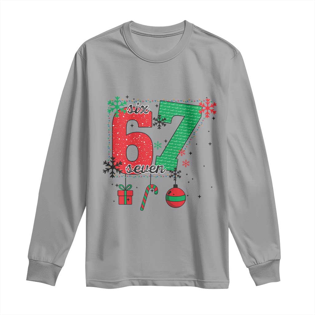 Funny Six Seven Meme Trendy TikTok Long Sleeve Shirt Christmas Gift - Wonder Print Shop