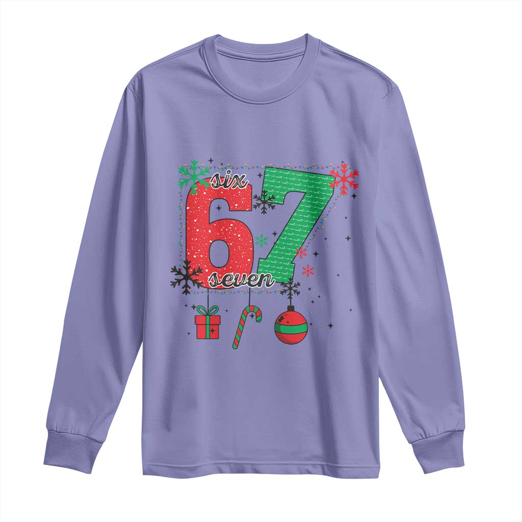 Funny Six Seven Meme Trendy TikTok Long Sleeve Shirt Christmas Gift - Wonder Print Shop