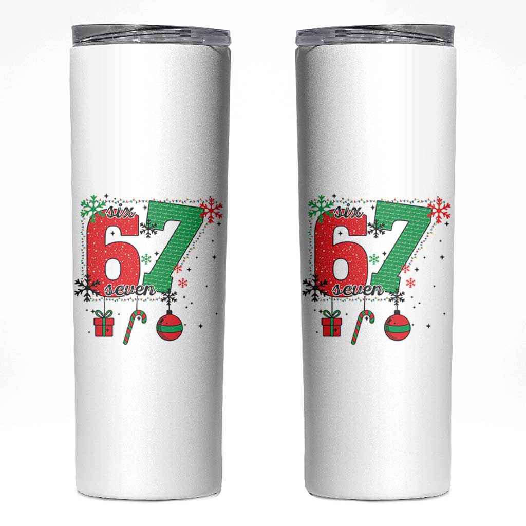 Funny Six Seven Meme Trendy TikTok Skinny Tumbler Christmas Gift - Wonder Print Shop