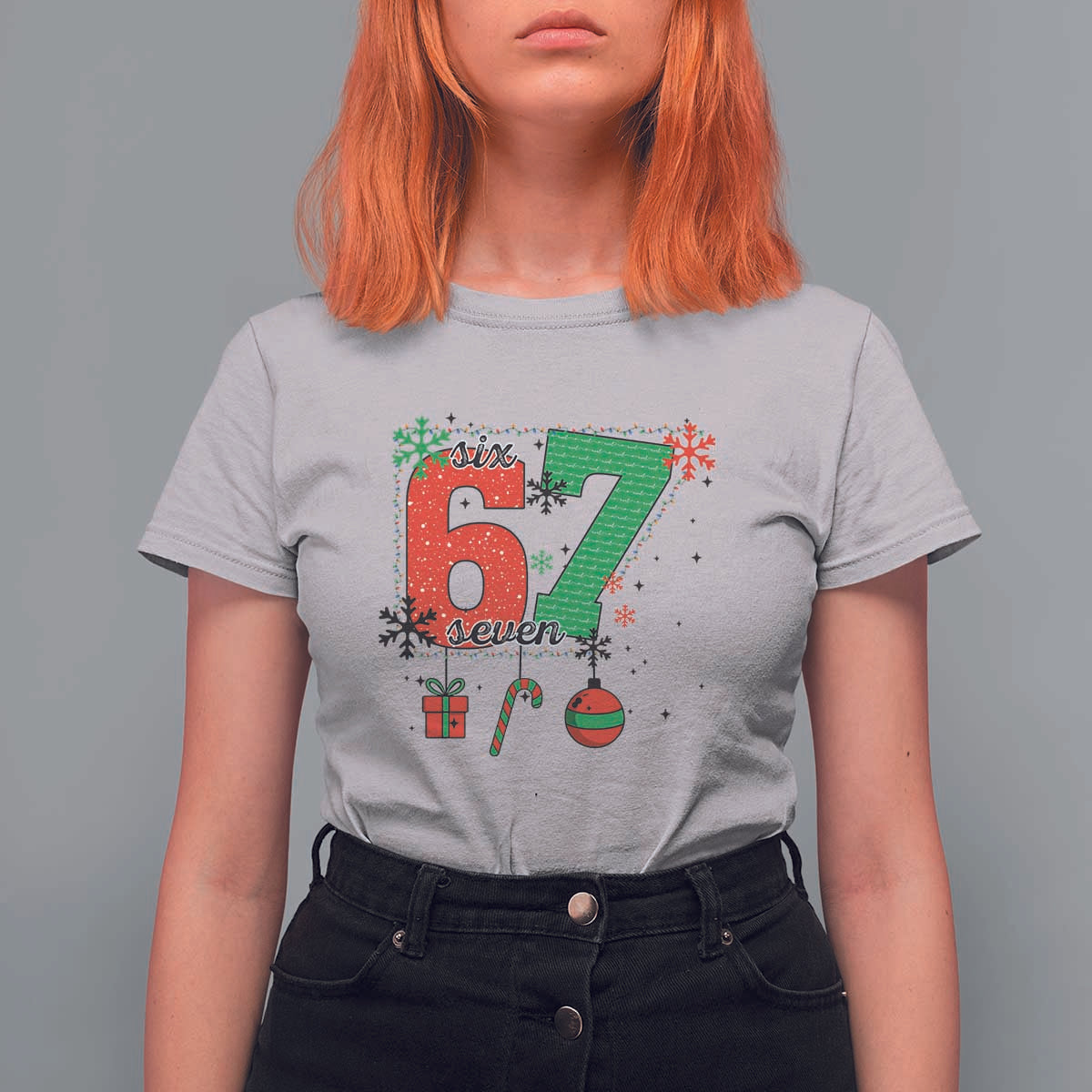 Funny Six Seven Meme Trendy TikTok T Shirt For Women Christmas Gift - Wonder Print Shop