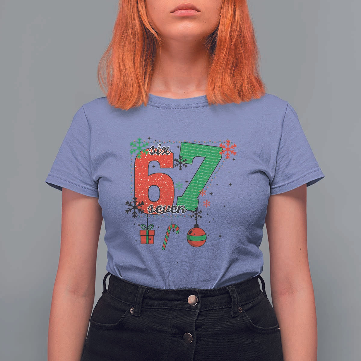 Funny Six Seven Meme Trendy TikTok T Shirt For Women Christmas Gift - Wonder Print Shop
