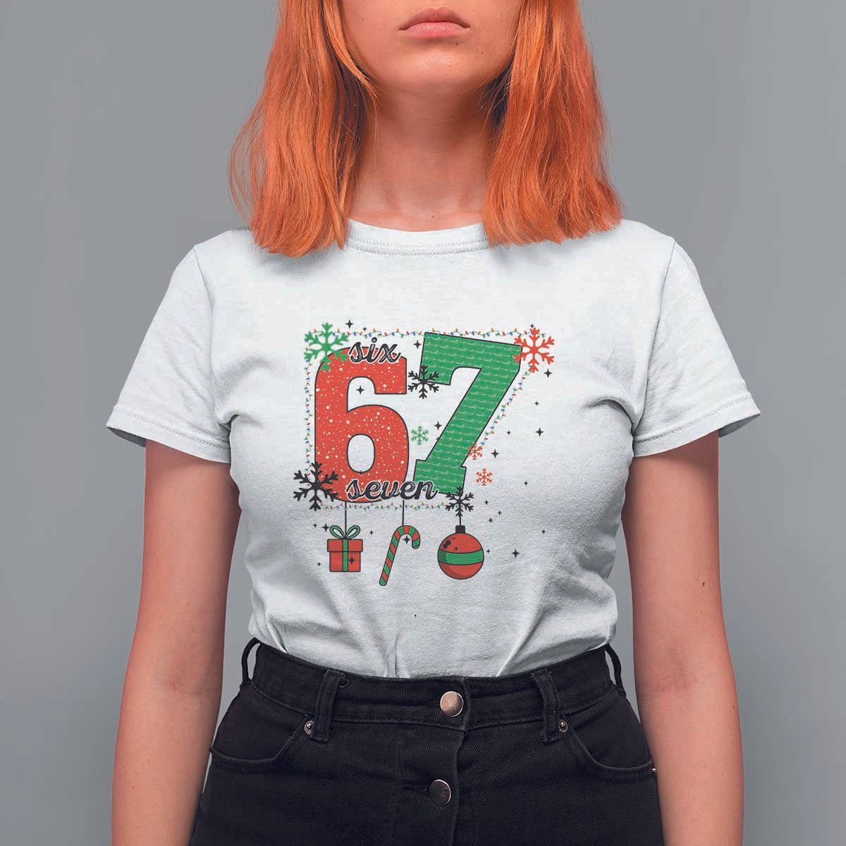 Funny Six Seven Meme Trendy TikTok T Shirt For Women Christmas Gift - Wonder Print Shop