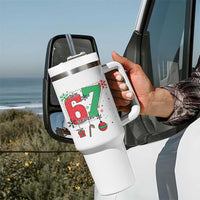Funny Six Seven Meme Trendy TikTok Tumbler With Handle Christmas Gift - Wonder Print Shop