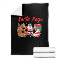 Funny Santa Says Six Seven Meme Throw Blanket Holiday Gift For Gen Z - Wonder Print Shop