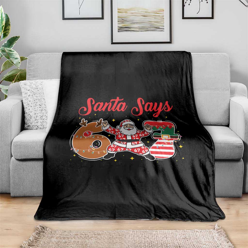 Funny Santa Says Six Seven Meme Throw Blanket Holiday Gift For Gen Z - Wonder Print Shop