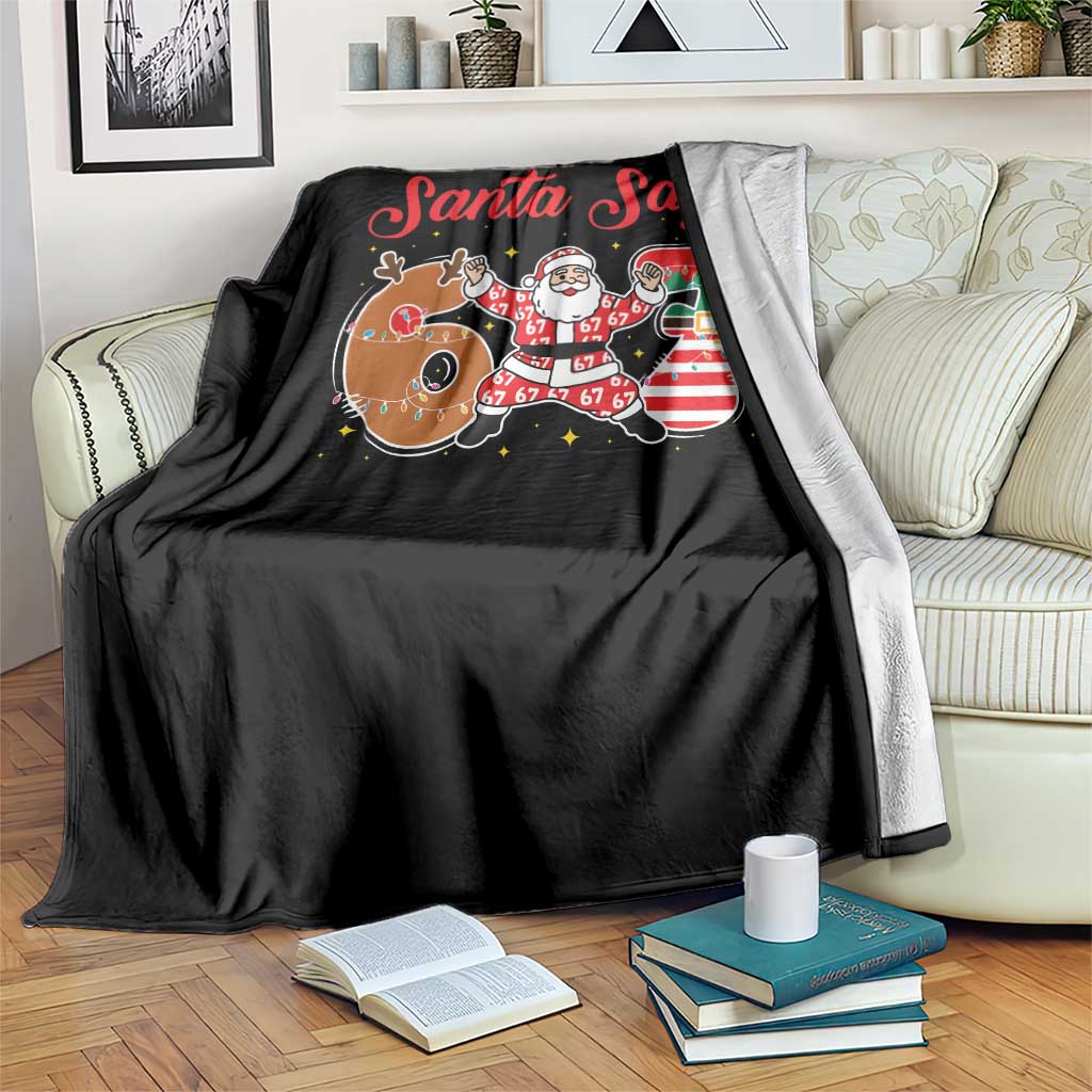 Funny Santa Says Six Seven Meme Throw Blanket Holiday Gift For Gen Z - Wonder Print Shop