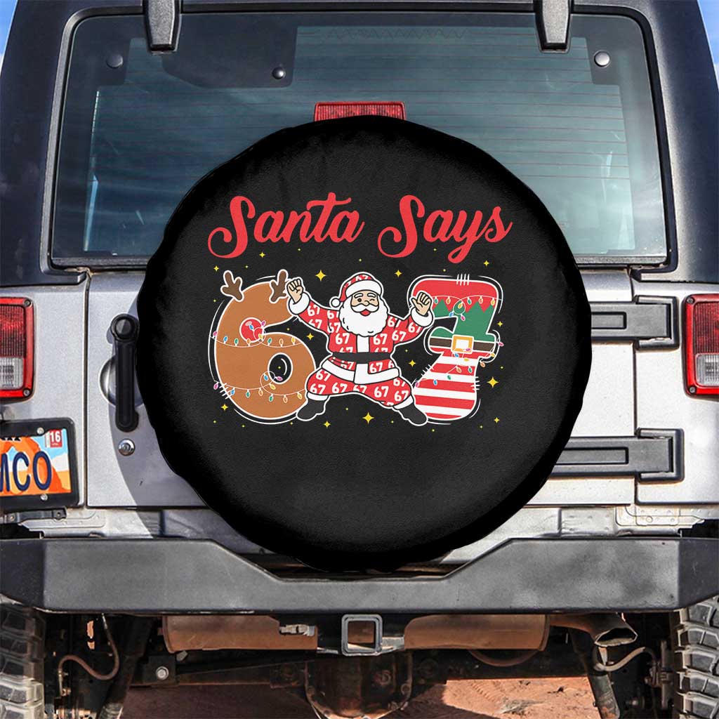 Funny Santa Says Six Seven Meme Spare Tire Cover Holiday Gift For Gen Z - Wonder Print Shop