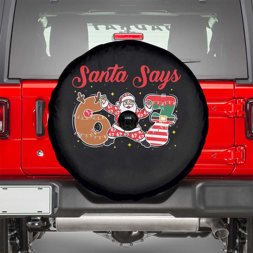 Funny Santa Says Six Seven Meme Spare Tire Cover Holiday Gift For Gen Z - Wonder Print Shop