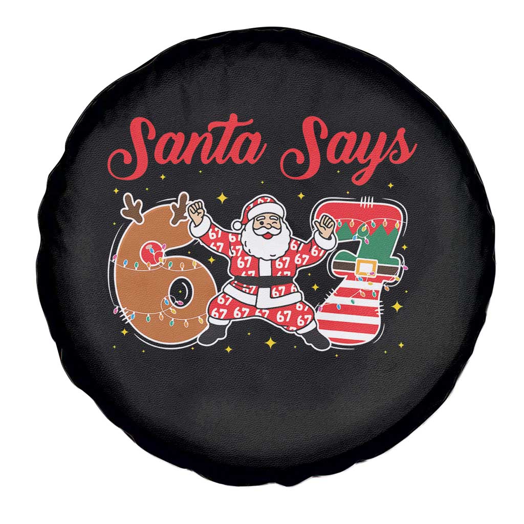 Funny Santa Says Six Seven Meme Spare Tire Cover Holiday Gift For Gen Z - Wonder Print Shop