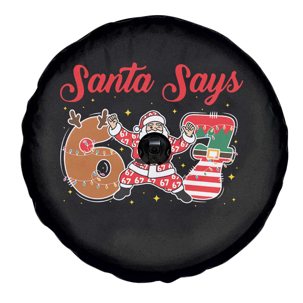 Funny Santa Says Six Seven Meme Spare Tire Cover Holiday Gift For Gen Z - Wonder Print Shop