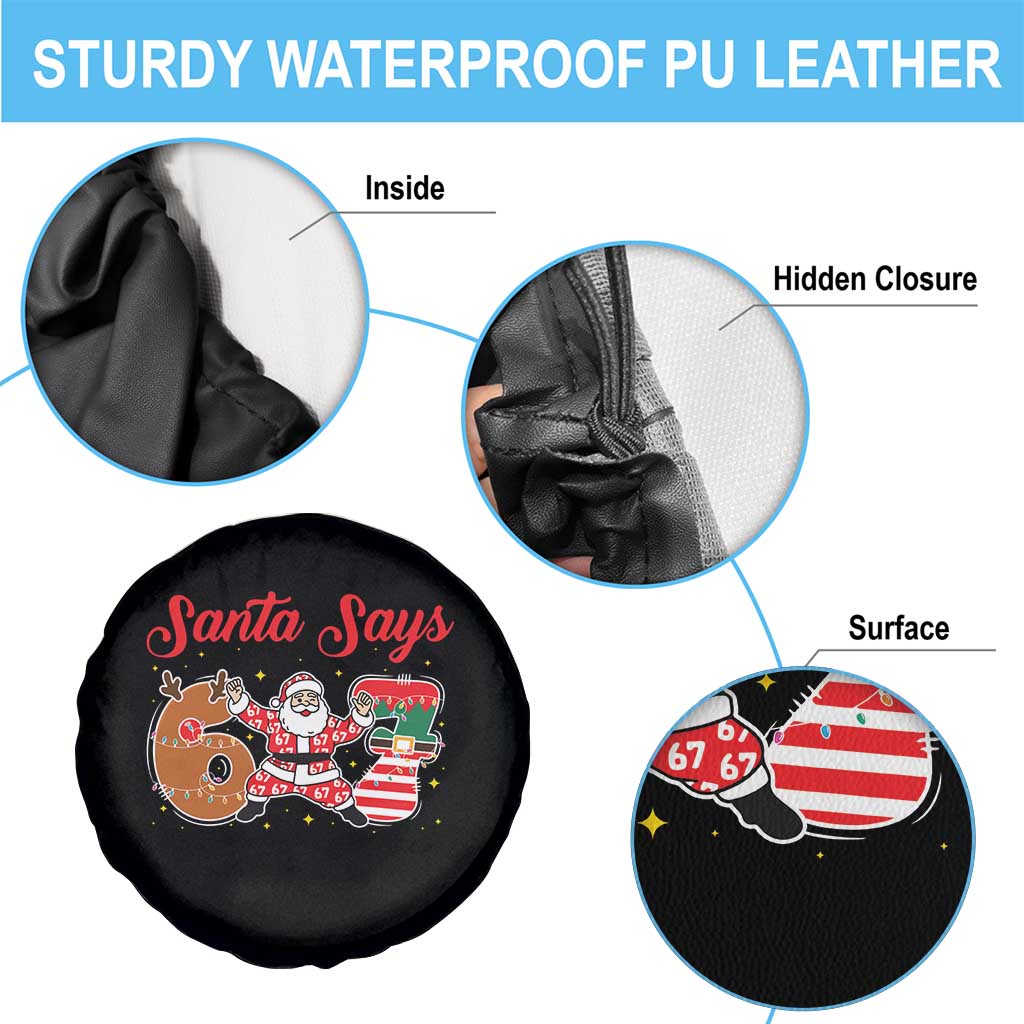 Funny Santa Says Six Seven Meme Spare Tire Cover Holiday Gift For Gen Z - Wonder Print Shop