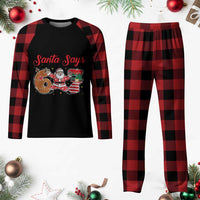 Funny Santa Says Six Seven Meme Plaid Pajama Set Holiday Gift For Gen Z - Wonder Print Shop