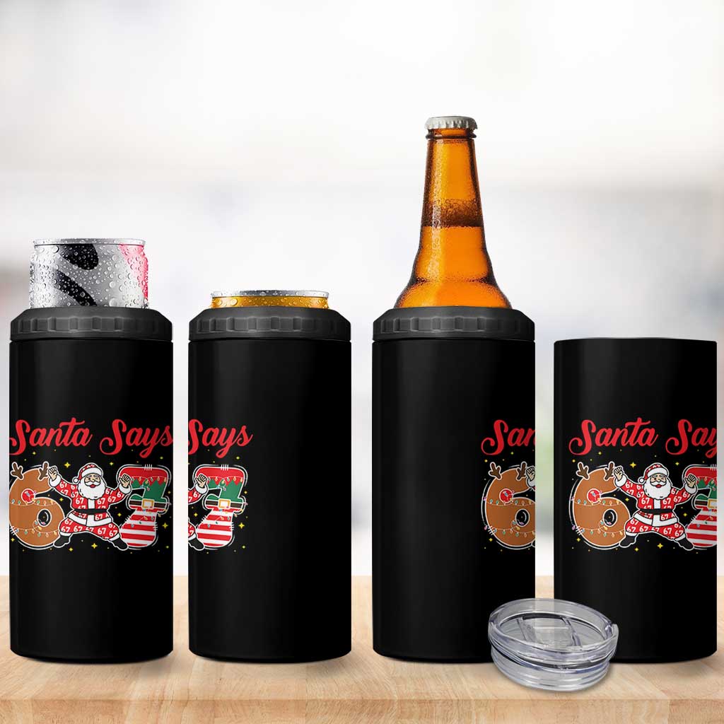 Funny Santa Says Six Seven Meme 4 in 1 Can Cooler Tumbler Holiday Gift For Gen Z - Wonder Print Shop