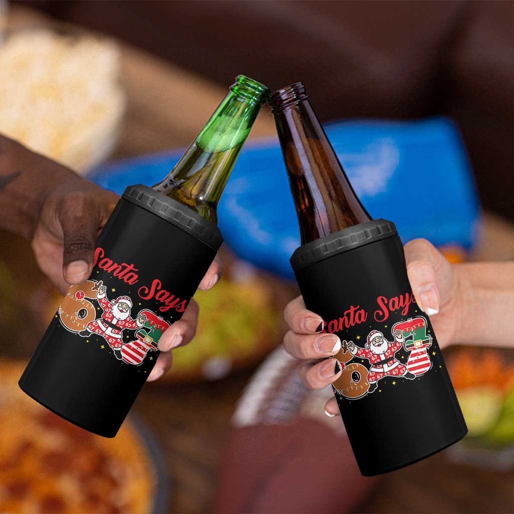 Funny Santa Says Six Seven Meme 4 in 1 Can Cooler Tumbler Holiday Gift For Gen Z - Wonder Print Shop