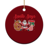 Funny Santa Says Six Seven Meme Ceramic Ornament Holiday Gift For Gen Z - Wonder Print Shop
