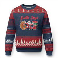 Funny Santa Says Six Seven Meme Ugly Christmas Sweater Holiday Gift For Gen Z - Wonder Print Shop