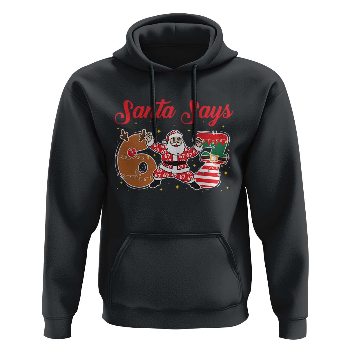 Funny Santa Says Six Seven Meme Hoodie Holiday Gift For Gen Z - Wonder Print Shop