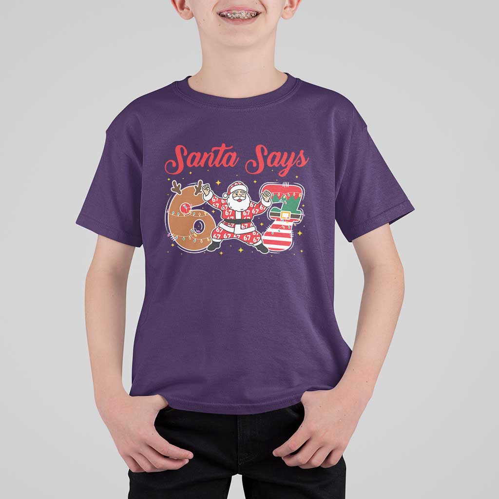 Funny Santa Says Six Seven Meme T Shirt For Kid Holiday Gift For Gen Z - Wonder Print Shop