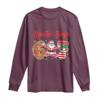Funny Santa Says Six Seven Meme Long Sleeve Shirt Holiday Gift For Gen Z - Wonder Print Shop