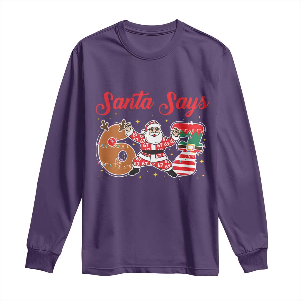 Funny Santa Says Six Seven Meme Long Sleeve Shirt Holiday Gift For Gen Z - Wonder Print Shop