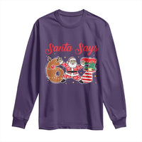 Funny Santa Says Six Seven Meme Long Sleeve Shirt Holiday Gift For Gen Z - Wonder Print Shop