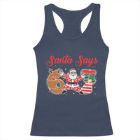 Funny Santa Says Six Seven Meme Racerback Tank Top Holiday Gift For Gen Z - Wonder Print Shop