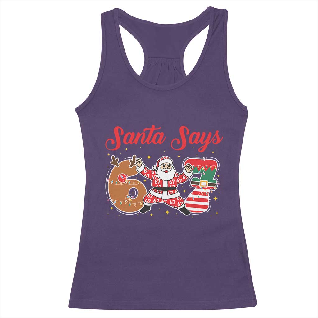 Funny Santa Says Six Seven Meme Racerback Tank Top Holiday Gift For Gen Z - Wonder Print Shop