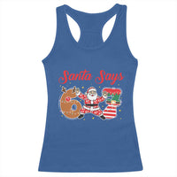 Funny Santa Says Six Seven Meme Racerback Tank Top Holiday Gift For Gen Z - Wonder Print Shop