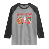 Funny Santa Says Six Seven Meme Raglan Shirt Holiday Gift For Gen Z - Wonder Print Shop