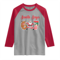 Funny Santa Says Six Seven Meme Raglan Shirt Holiday Gift For Gen Z - Wonder Print Shop