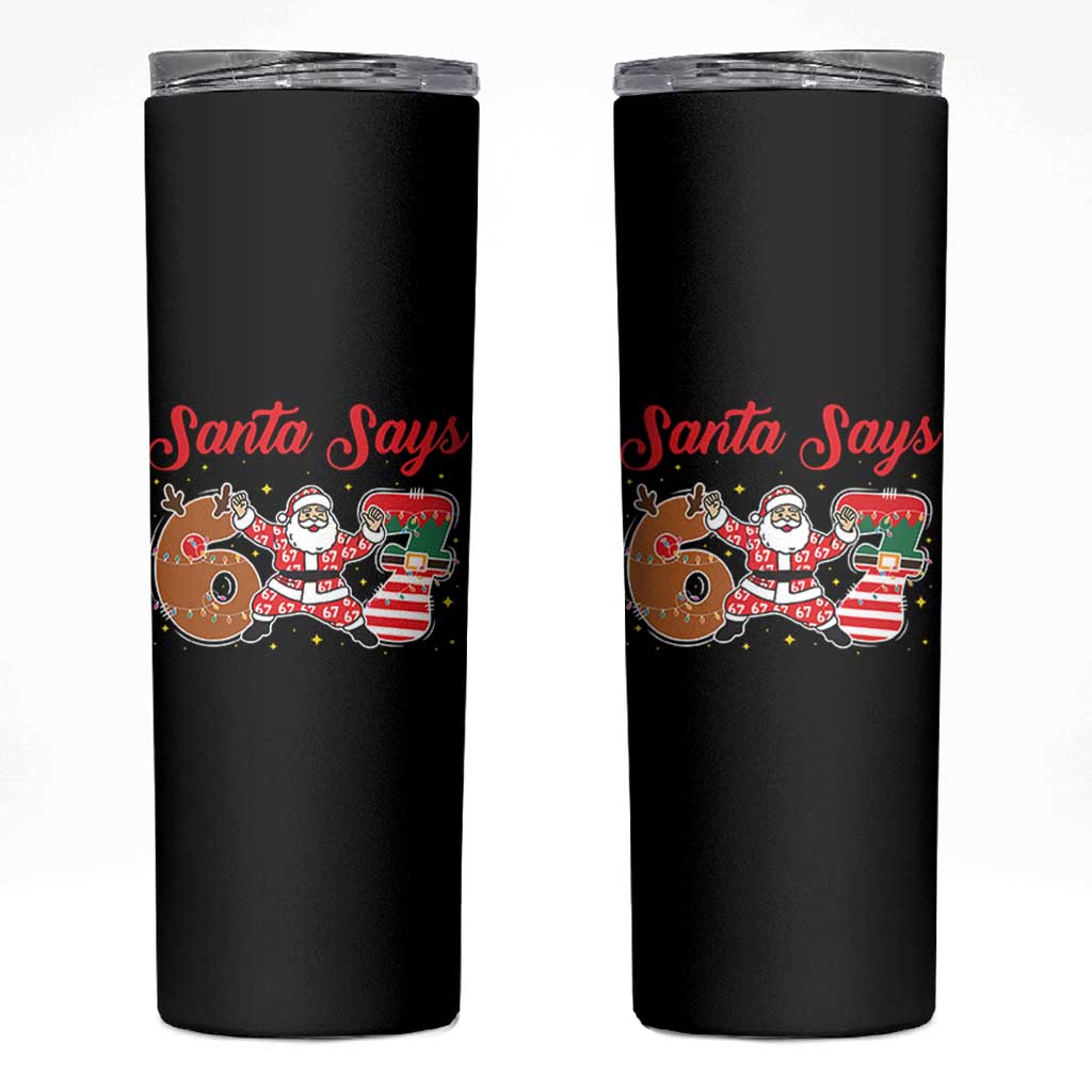 Funny Santa Says Six Seven Meme Skinny Tumbler Holiday Gift For Gen Z - Wonder Print Shop