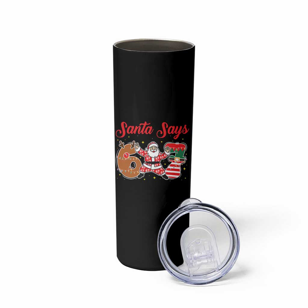 Funny Santa Says Six Seven Meme Skinny Tumbler Holiday Gift For Gen Z - Wonder Print Shop