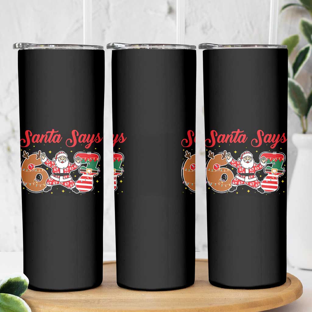 Funny Santa Says Six Seven Meme Skinny Tumbler Holiday Gift For Gen Z - Wonder Print Shop