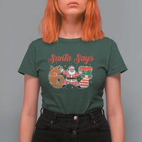 Funny Santa Says Six Seven Meme T Shirt For Women Holiday Gift For Gen Z - Wonder Print Shop