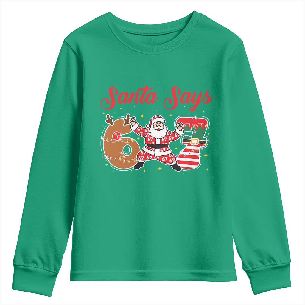 Funny Santa Says Six Seven Meme Youth Sweatshirt Holiday Gift For Gen Z - Wonder Print Shop