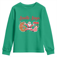 Funny Santa Says Six Seven Meme Youth Sweatshirt Holiday Gift For Gen Z - Wonder Print Shop