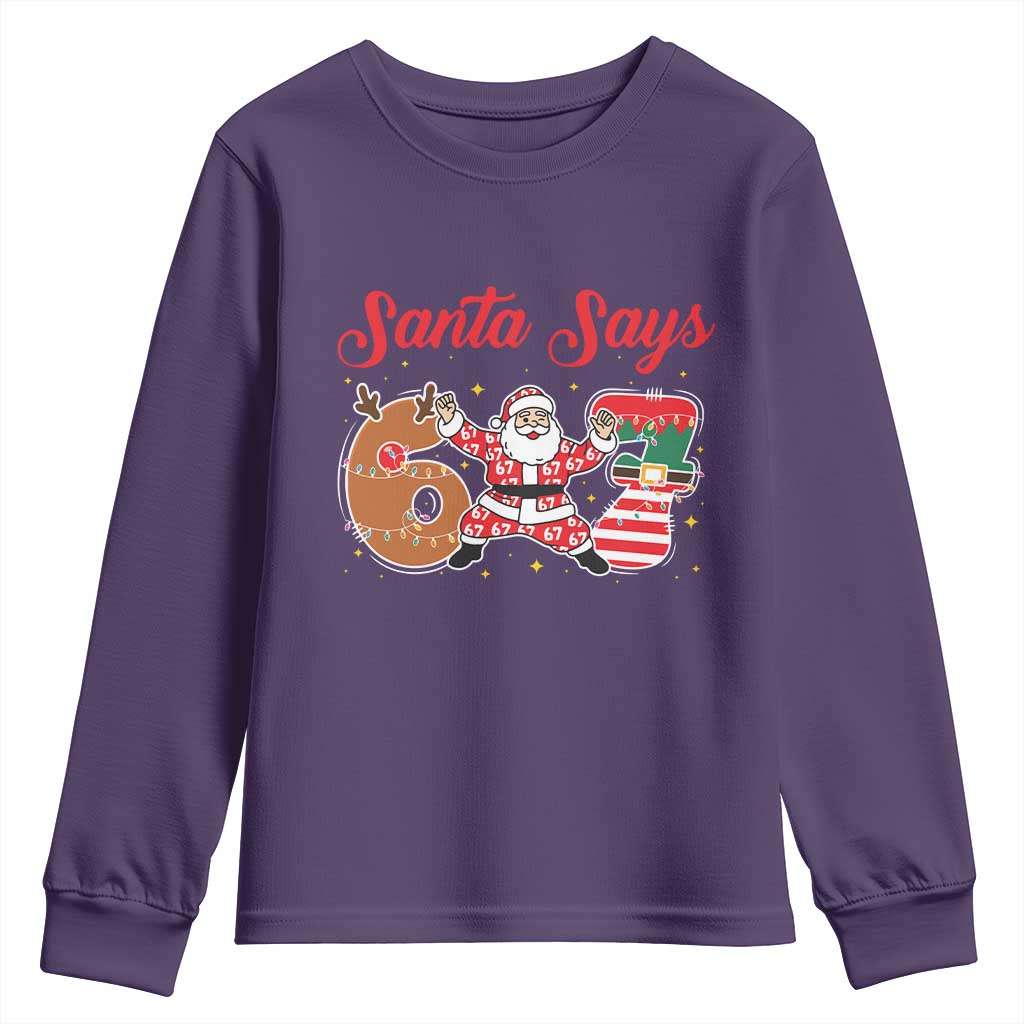 Funny Santa Says Six Seven Meme Youth Sweatshirt Holiday Gift For Gen Z - Wonder Print Shop