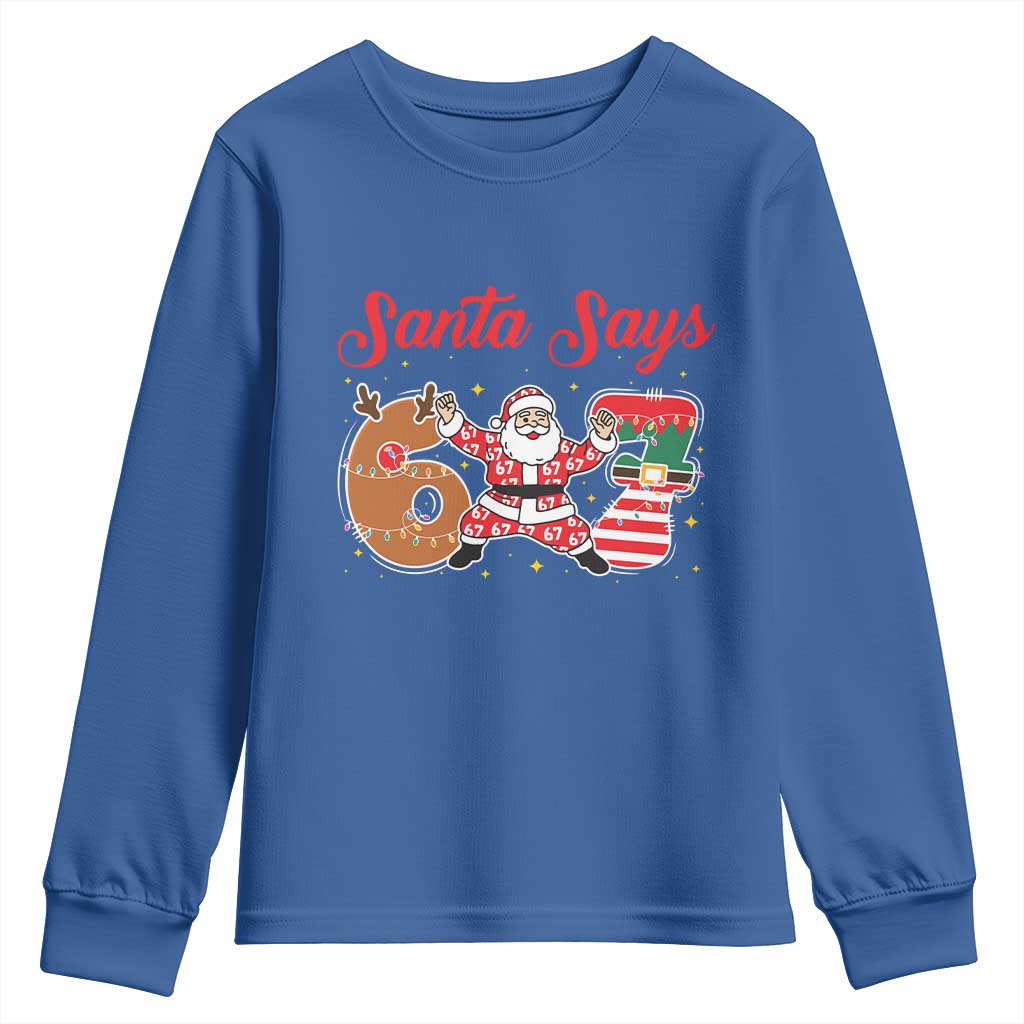 Funny Santa Says Six Seven Meme Youth Sweatshirt Holiday Gift For Gen Z - Wonder Print Shop